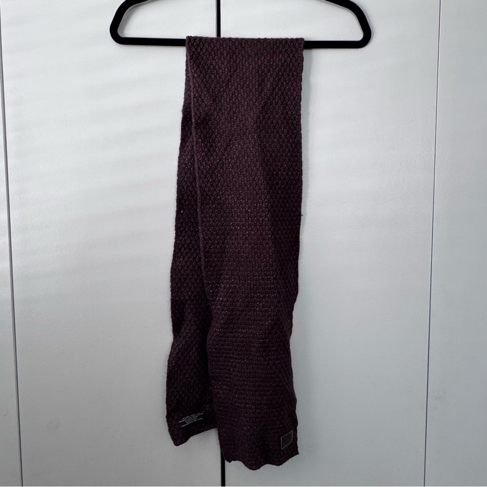 Coach Women's Brown & Metallic Gold Textured Scarf